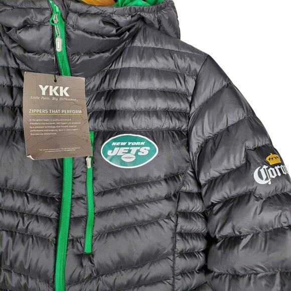 NEW Toray Gram Art Down Puffer Jacket NY Jets Corona Womens XL SLIM FIT M/L Blk - Picture 4 of 16